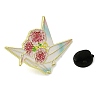 Paper Crane & Flower Alloy Enamel Pin Backs for Clothes for Women LS-JEWB-F043-02D-3