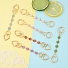 3Pcs 3 Colors Alloy Enamel Flower Link Bag Extender Chains HJEW-YW00098-01-4