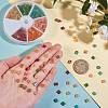 240Pcs 6 Colors 2-Hole Transparent Glass Seed Beads SEED-SZ0001-014-3