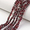 Electroplate Transparent Glass Beads Strands X-EGLA-A034-T8mm-P06-1