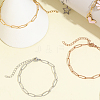 15Pcs 3 Colors 304 Stainless Steel Paperclip Chain Bracelets BJEW-BBC0001-20-7