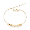 Adjustable Brass Beaded Slider Bracelets for Women BJEW-T022-23G-6