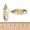 Inner Dried Flower Transparent Resin Pendants X-RESI-A043-01B-3