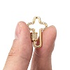 Brass Micro Pave Cubic Zirconia Screw Carabiner Lock Charms KK-I657-16G-5