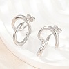Irregular 304 Stainless Steel Stud Earrings SA-CBABBA6-02P-2
