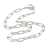 304 Stainless Steel Paperclip Chains Necklaces NJEW-Z102-02P-4