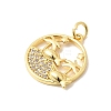 Brass Micro Pave Cubic Zirconia Pendants KK-P343-01B-G-2