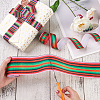 2Rolls 2 Styles Stripe Pattern Printed Polyester Grosgrain Ribbon OCOR-TA0001-37J-5