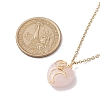 Natural Rose Quartz Heart Pendant Necklaces NJEW-JN04683-02-4