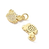 Brass Micro Pave Cubic Zirconia Charms KK-D502-26O-G-2