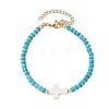 Natural Magnesite Beads Link Bracelets for Women Men BJEW-JB11467-03-2