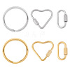 6Pcs 6 Styles 304 Stainless Steel Split Key Rings STAS-TA0003-46-3