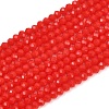 Opaque Solid Color Crystal Glass Faceted Rondelle Beads Strands GLAA-F025-A08-2
