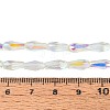 AB Color Plated Transparent Glass Teardrop Beads Strands EGLA-T029-08B-4