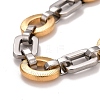 PVD Vacuum Plating 201 Stainless Steel Link Chain Bracelet STAS-E160-05GP-3