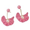 Alloy Raffia Fan Dangle Stud Earrings FS-WGB8543-07-2