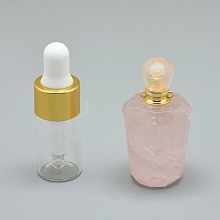 Faceted Natural Rose Quartz Openable Perfume Bottle Pendants G-E556-05B