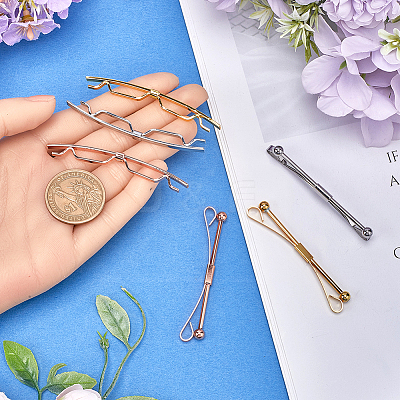 6Pcs 6 Styles Brass Tie Clips for Men FIND-GF0006-84-1