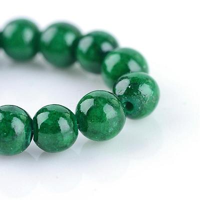 Natural Dyed Yellow Jade Gemstone Bead Strands G-R271-8mm-Y14-1