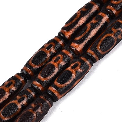 Tibetan Style Natural Agate dZi Beads Strands G-Q606-42G-01-1