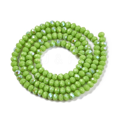 Electroplate Opaque Solid Color Glass Beads Strands EGLA-A044-P2mm-L30-1