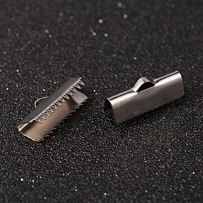 Tarnish Resistant 304 Stainless Steel Ribbon Crimp Ends STAS-M250-11-1