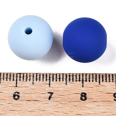 Rubberized Style Imitated Silicone Acrylic Beads MACR-T048-01A-09-1