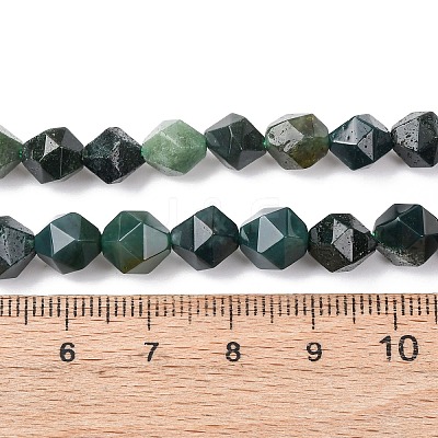 Natural Moss Agate Beads Strands G-F523-37-8mm-1
