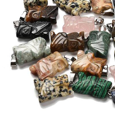 Natural & Synthetic Mixed Gemstone Pendants G-B127-09P-1