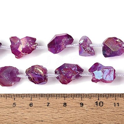 Dyed Electroplate Raw Rough Natural Amethyst Beads Strands G-Q610-05D-1