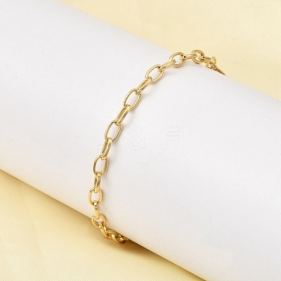Brass Cable Chain Bracelet for Women BJEW-A065-10G-1