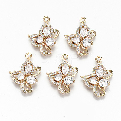 Brass Micro Pave Cubic Zirconia Pendants X-KK-S359-068-RS-1