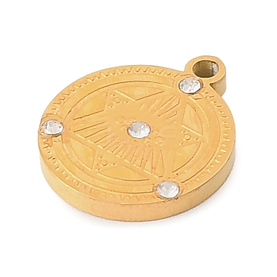 304 Stainless Steel Rhinestone Pendants RB-CBAB4B7-01J-G-1
