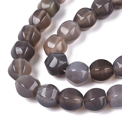 Natural Grey Agate Beads Strands G-Q608-08A-06-1