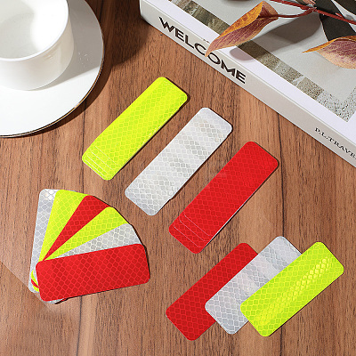 60Pcs 3 Colors PET Plastic Reflective Stickers DIY-SP0004-36-1