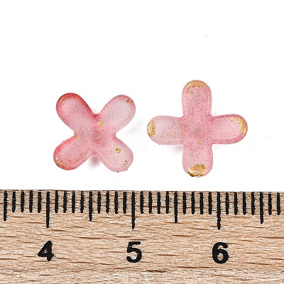 Metal Enlaced Acrylic Bead Caps OACR-G044-01F-1