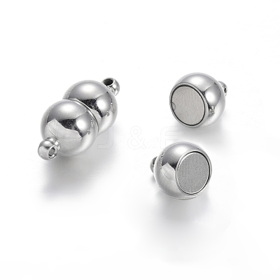 Tarnish Resistant 304 Stainless Steel Magnetic Clasps with Loops STAS-E108-39P-1