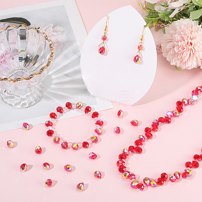 2 Strands Electroplate Glass Beads Strands EGLA-PA0001-01B-1