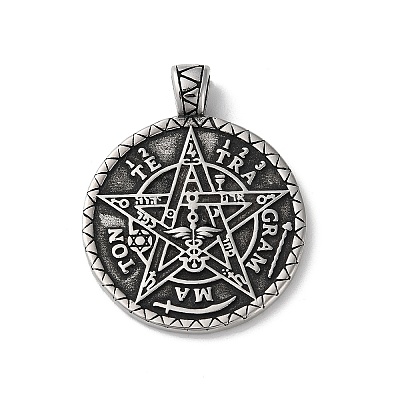 Wicca 304 Stainless Steel Pendants STAS-D014-11AS-1