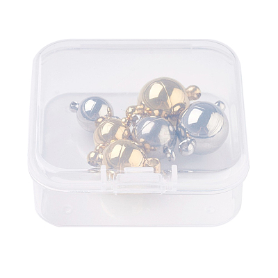 304 Stainless Steel Magnetic Clasps with Loops STAS-JP0004-06-1