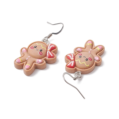 Christmas Resin Dangle Earrings EJEW-JE06089-1