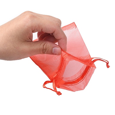 20Pcs 10 Colors Rectangle Organza Drawstring Bags CON-YW0001-31A-1