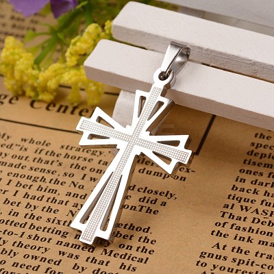Tarnish Resistant 304 Stainless Steel Cross Pendants X-STAS-I035-31A-1