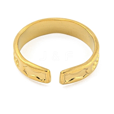 304 Stainless Steel Open Cuff Ring for Women LS-RJEW-S406-01G-01-1
