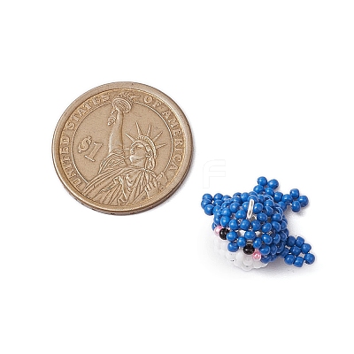 Seed Beads Beaded Charms PALLOY-MZ00315-1