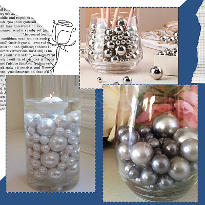 150Pcs 2 Colors ABS Plastic Imitation Pearl Round Beads KY-SP0001-63A-1