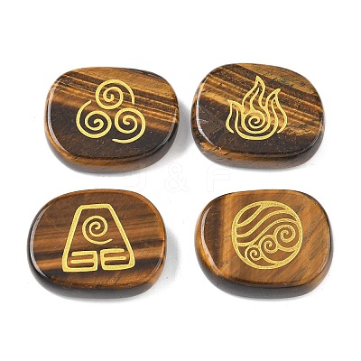 4Pcs 4 Styles Natural Tiger Eye Display Decorations G-F786-02B-06-1