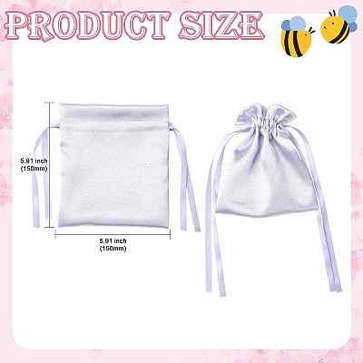 Satin Cloth Drawstring Pouches with Flower ST-CJ0048-001D-1