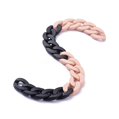 Handmade Opaque Spray Painted Acrylic Curb Chains AJEW-JB00620-01-1