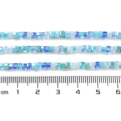 Gradient Color Electroplate Glass Bead Strands X-GLAA-E042-05-B07-1